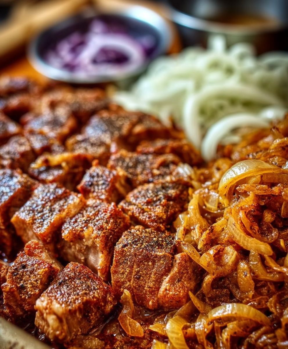 Zwiebelfleisch Kirmes Grillen einfach lecker