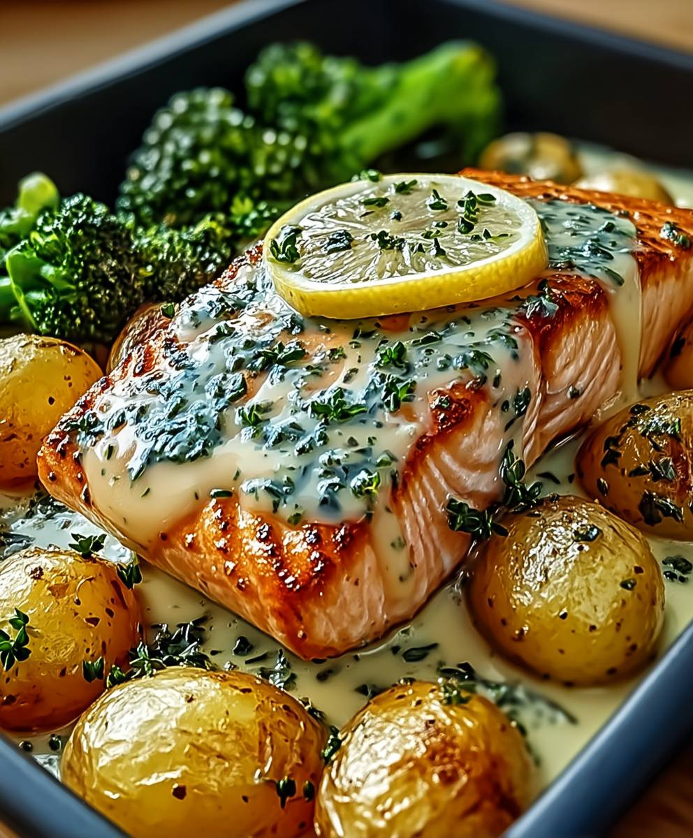 Zitronenbutter Lachs Kartoffeln Brokkoli