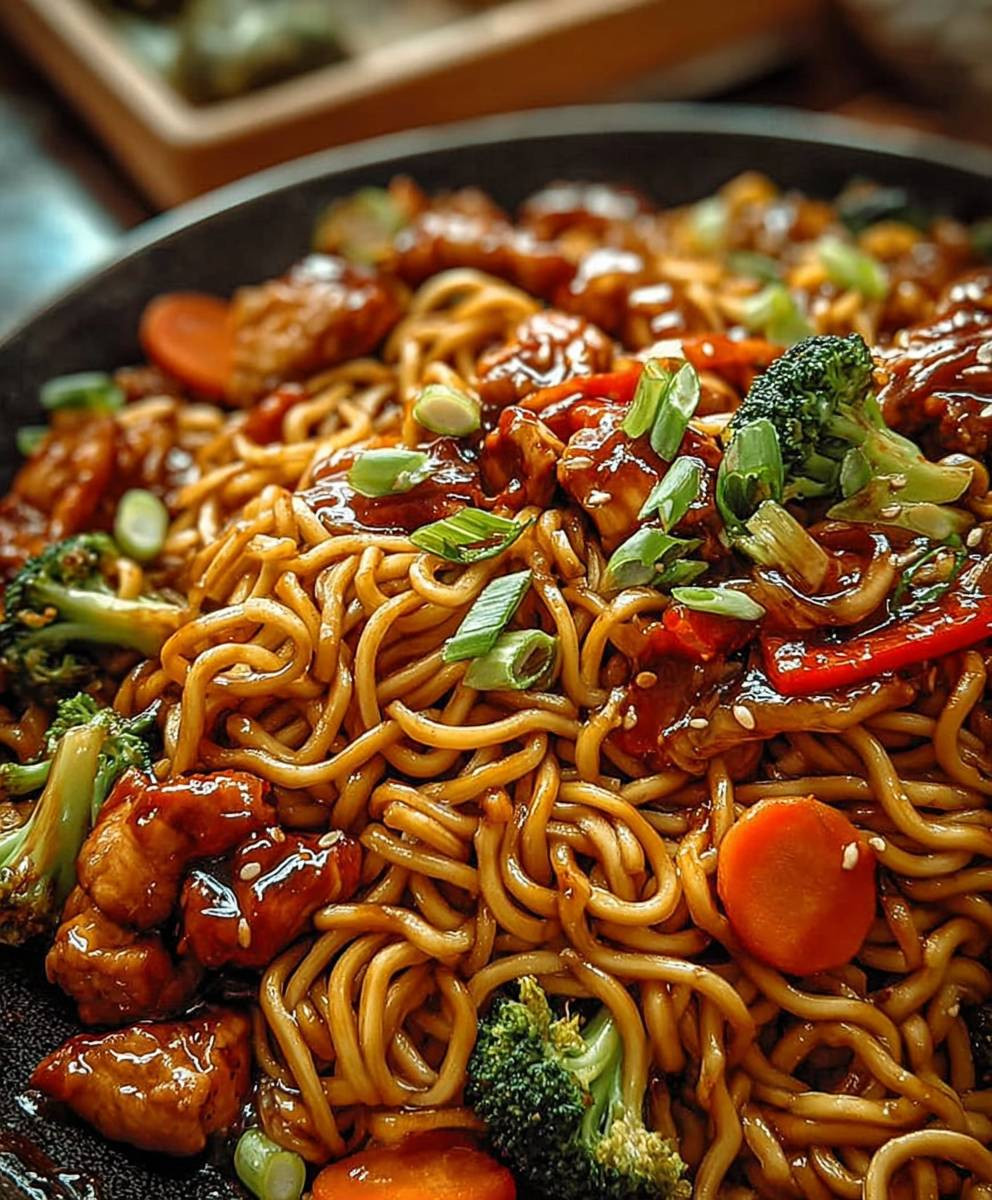 Hähnchen Teriyaki Nudeln schnell zubereiten