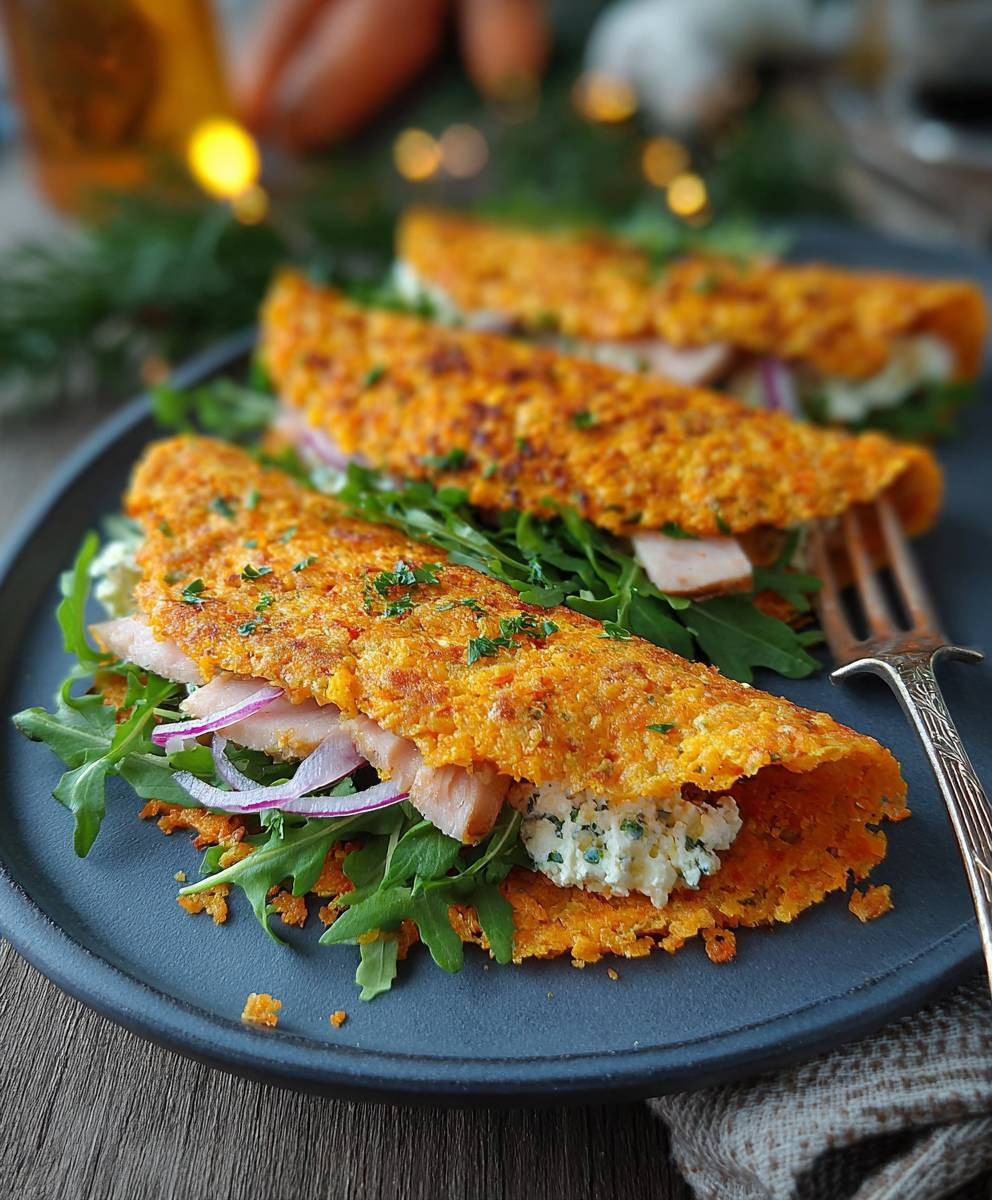 Proteinreiche Karotten Wraps