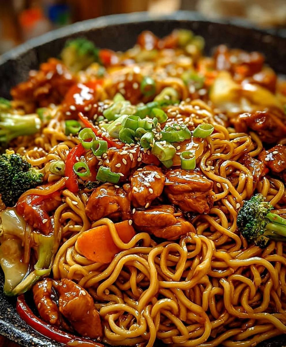 Hähnchen Teriyaki Nudeln schnell zubereiten