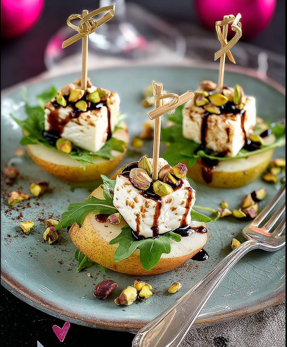 Käsebirnen mit Brie und Rucola