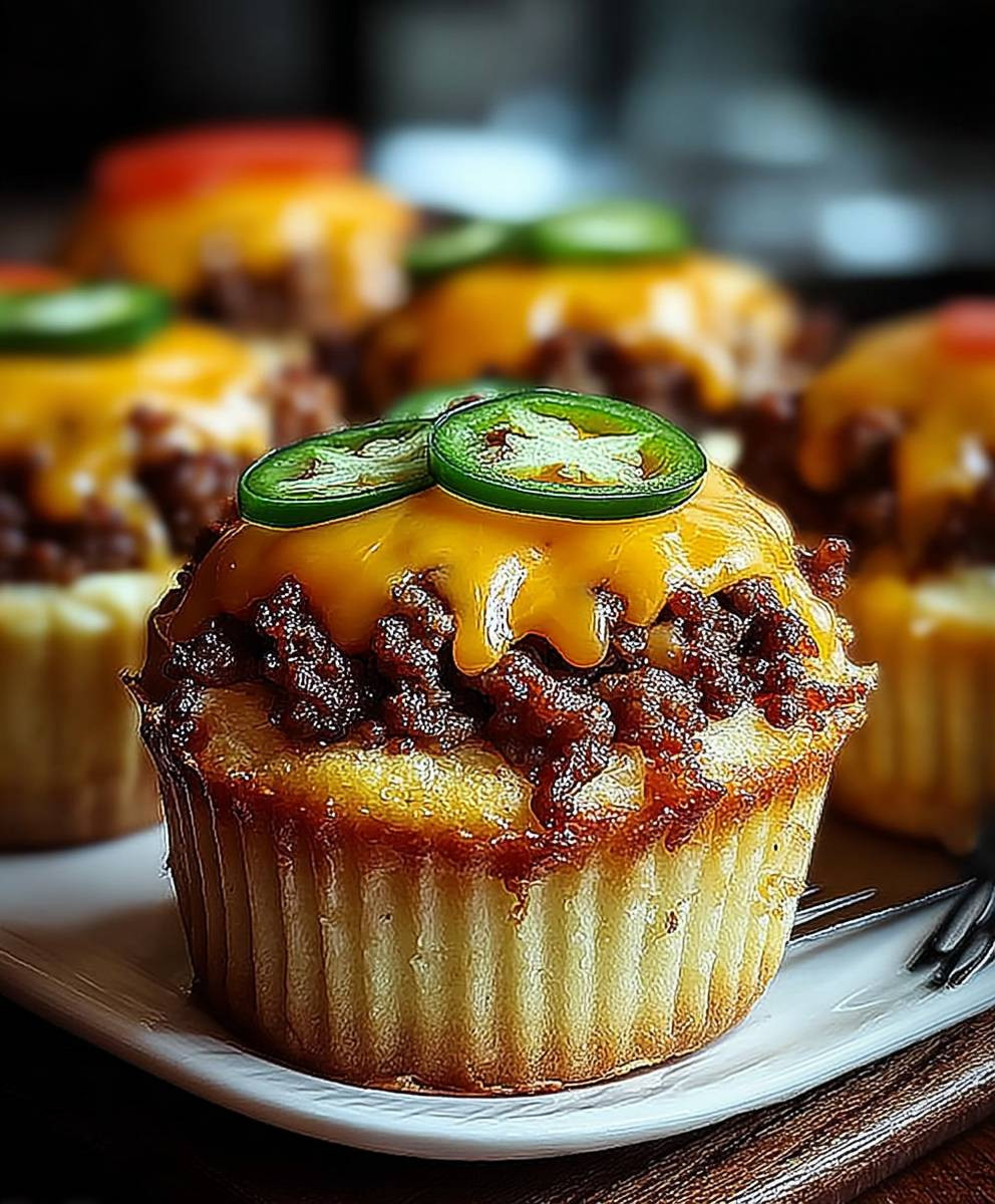 Cheeseburger Muffins backen einfach