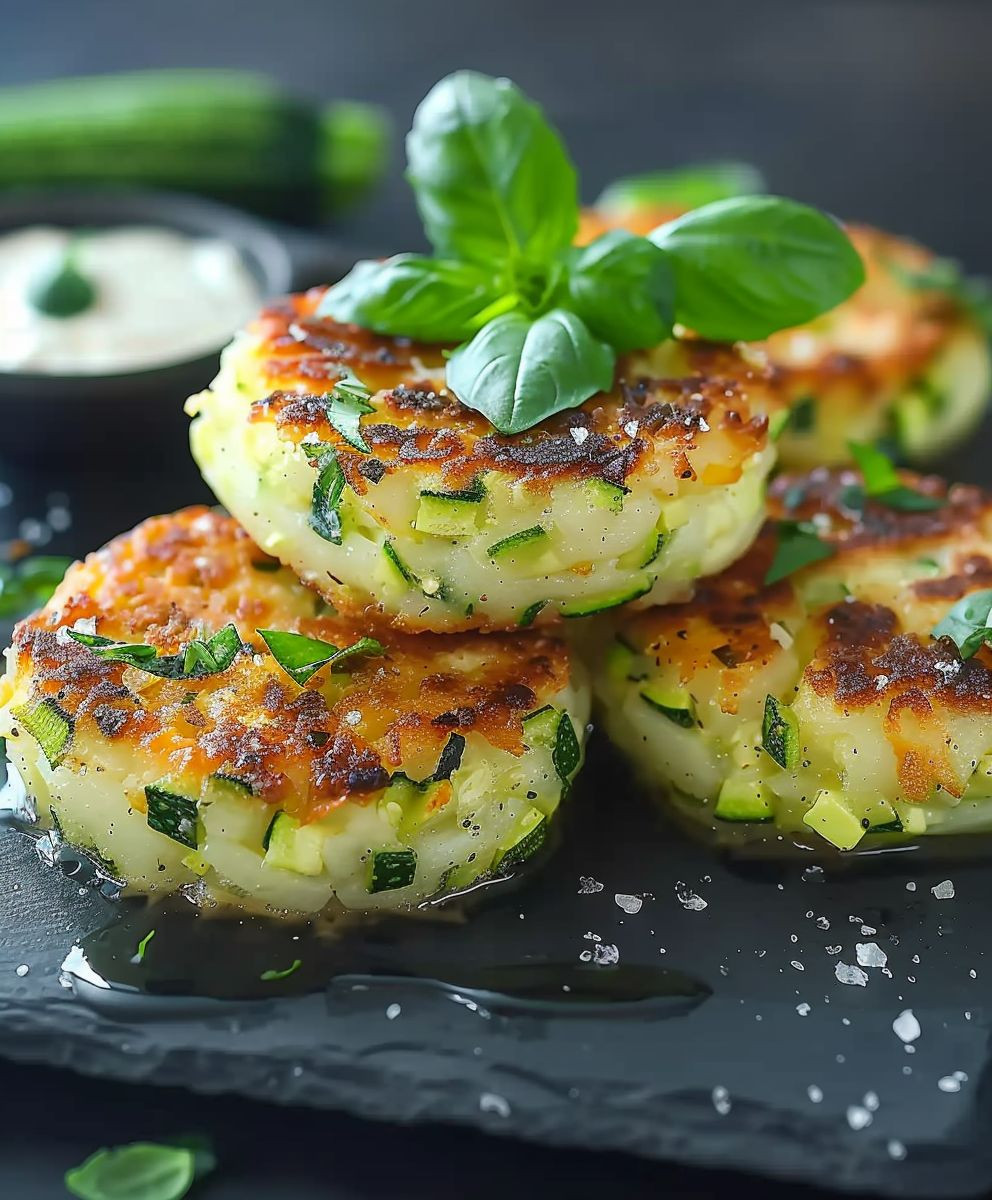 Zucchini Puffer vegetarisch lecker