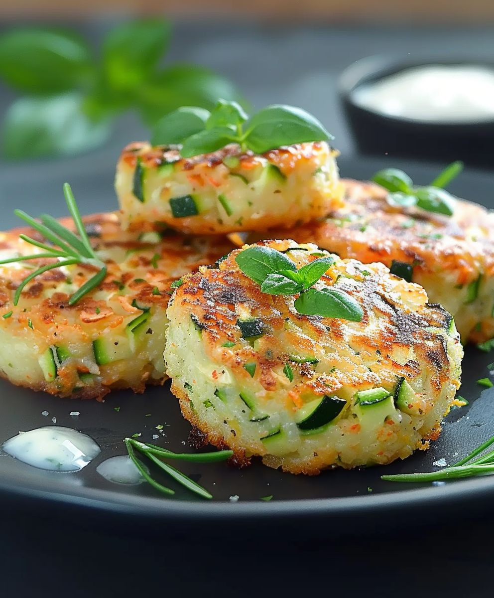 Zucchini Puffer vegetarisch lecker